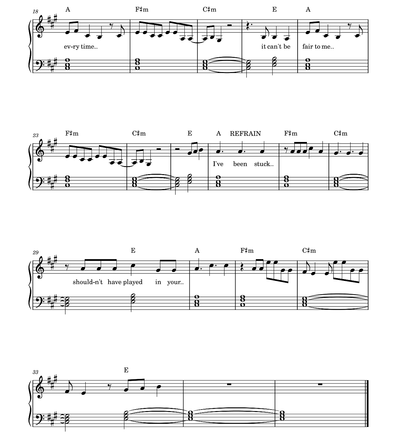 Go Away sheet music 2
