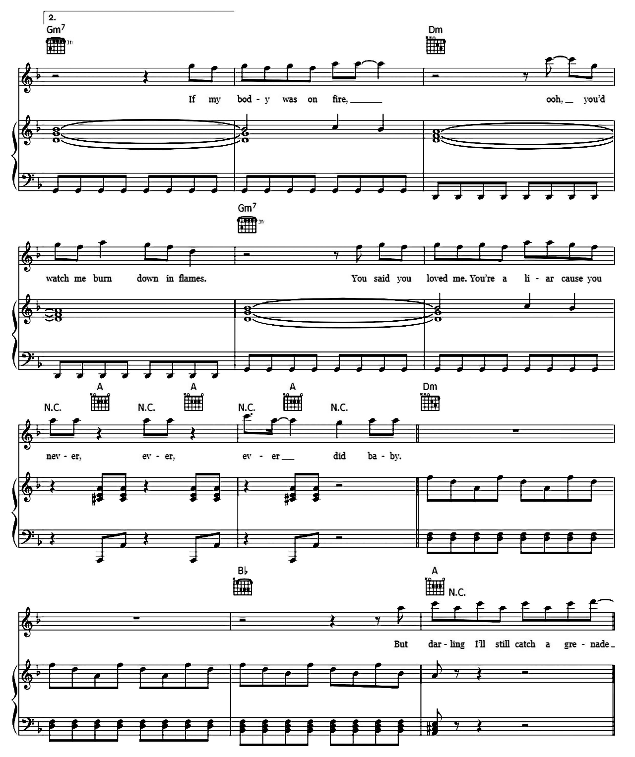 Grenade sheet music 4