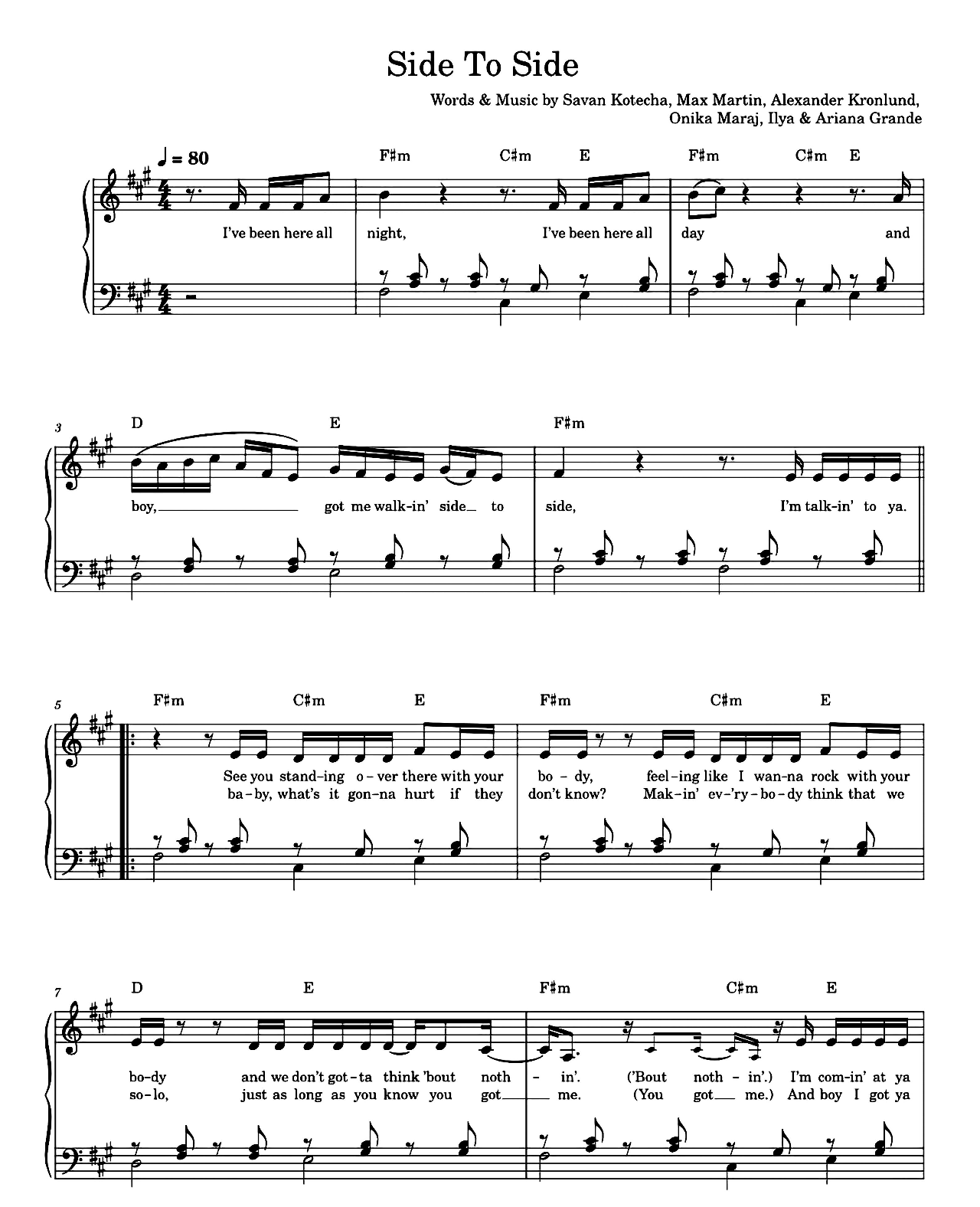 Side To Side sheet music