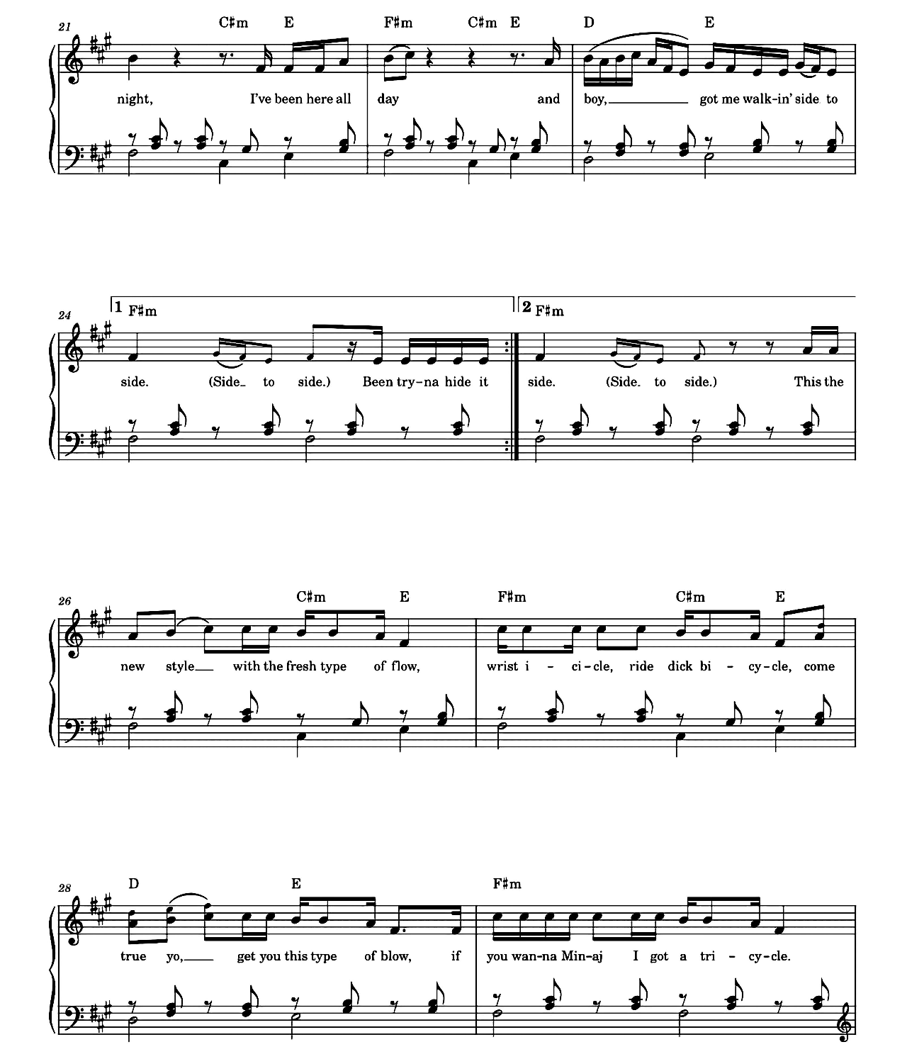 Side To Side sheet music 3