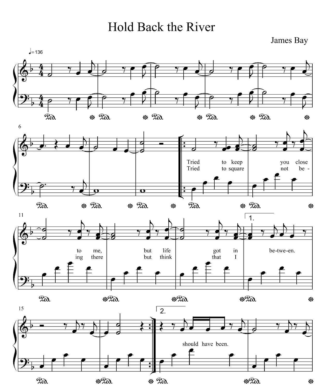 Hold Back The River sheet music