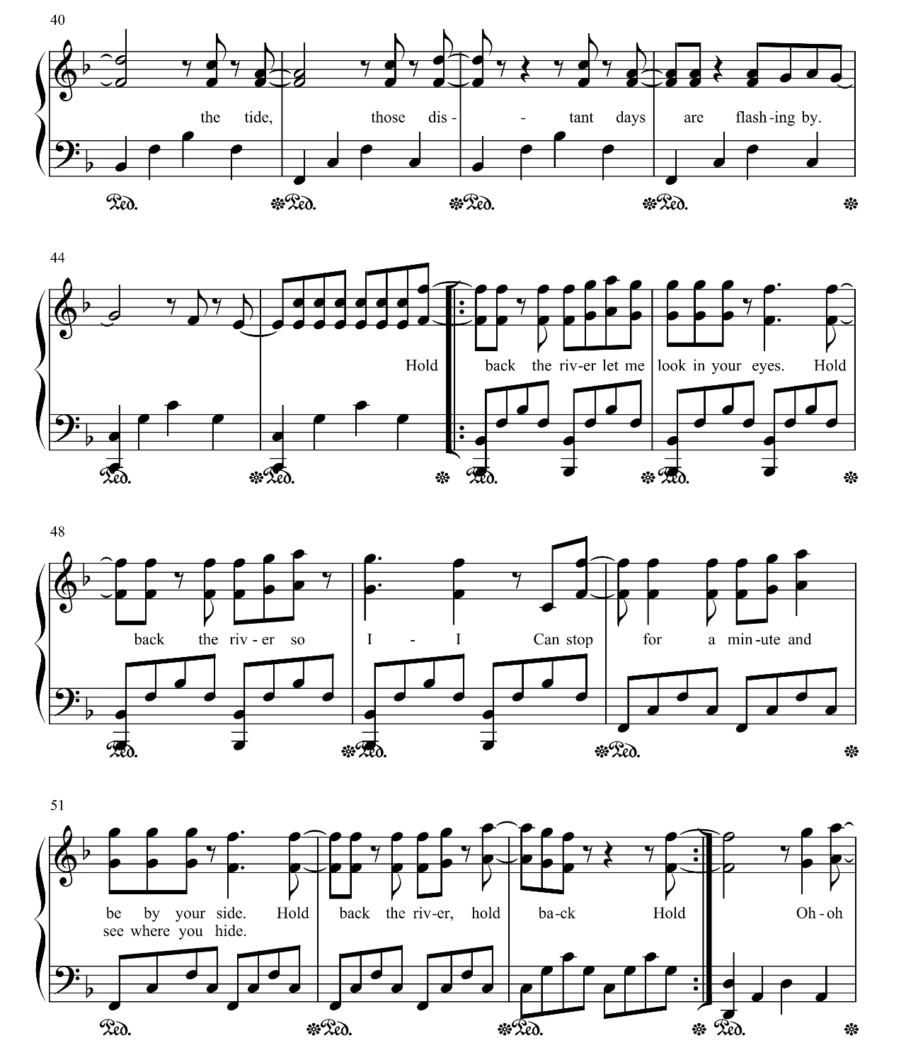 Hold Back The River sheet music 3