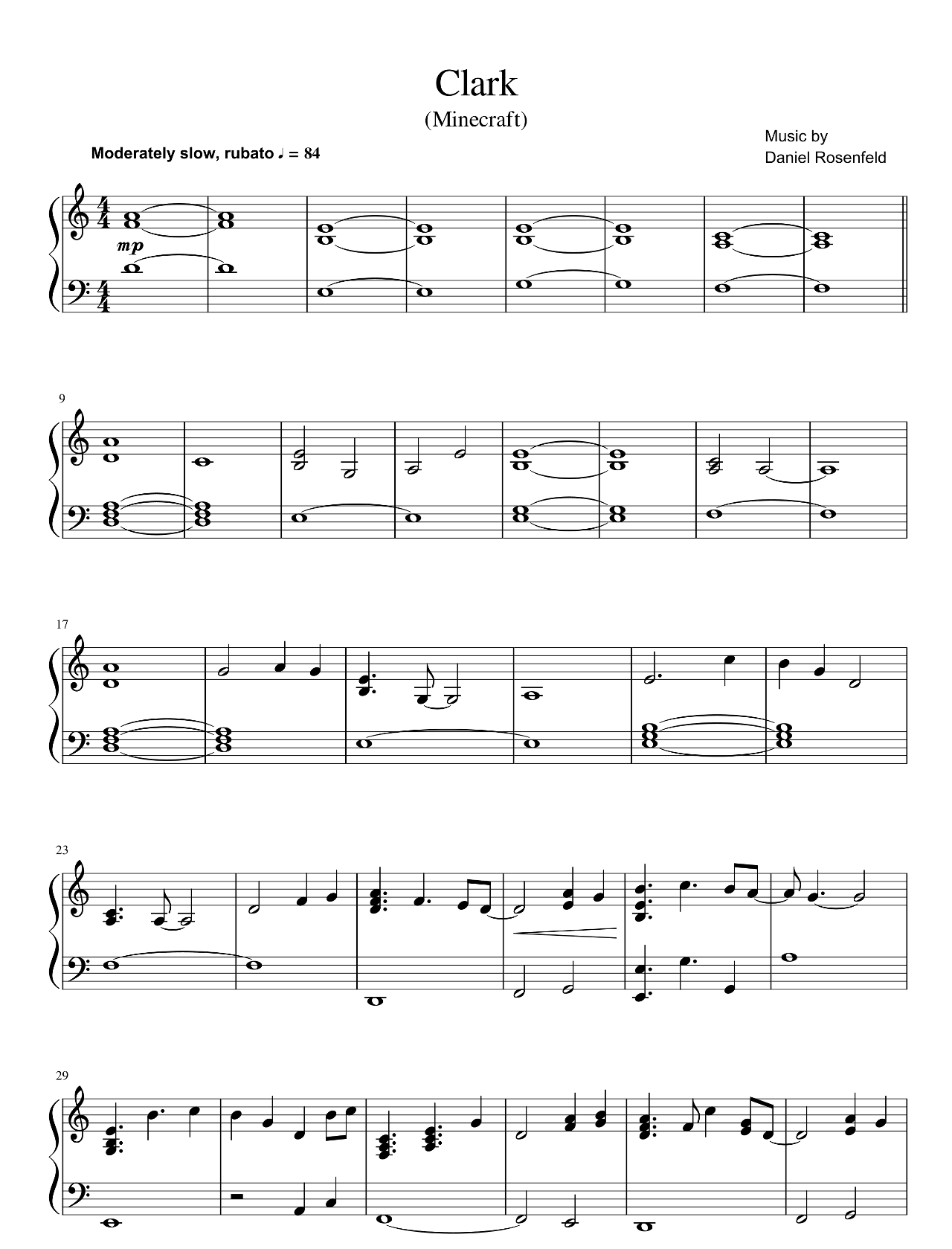 Clark sheet music