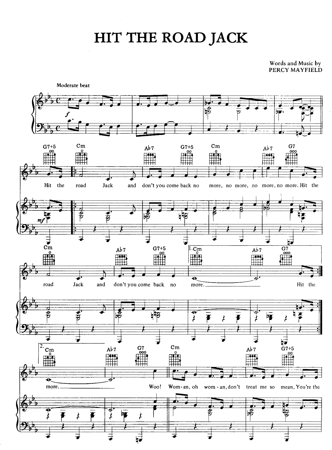 Hit The Road Jack sheet music
