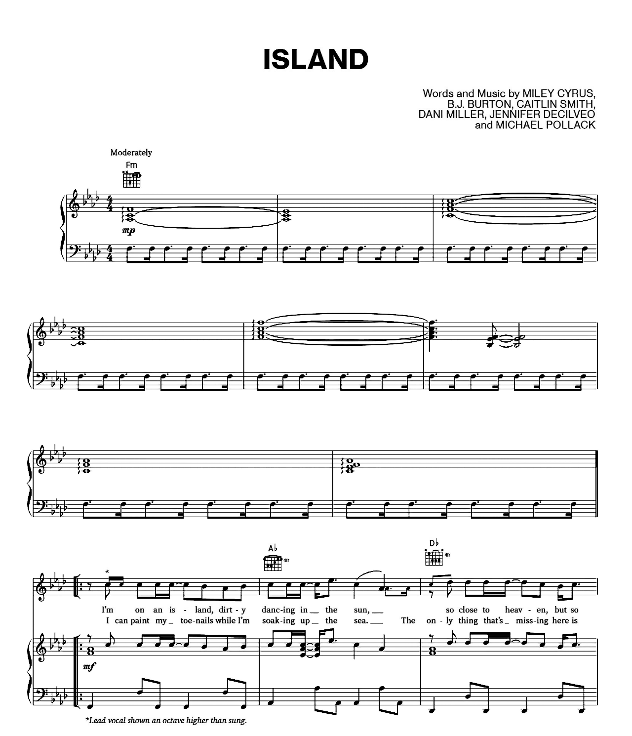 Island sheet music