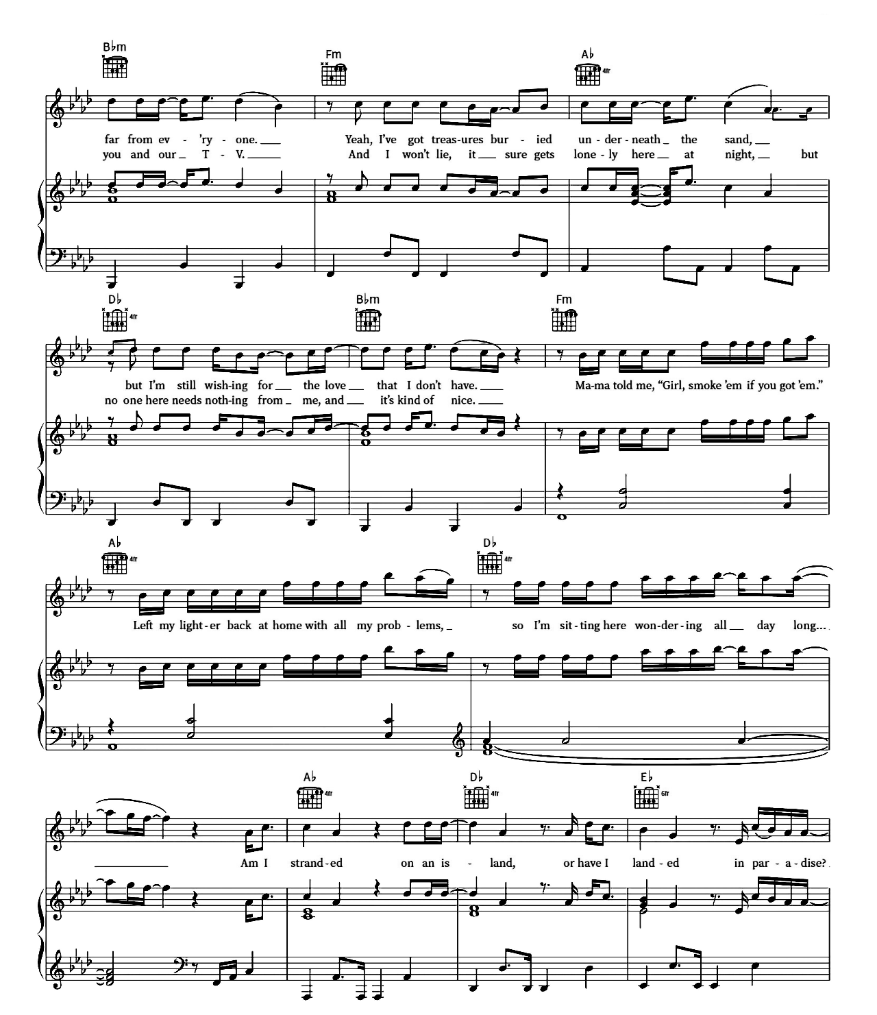 Island sheet music 2