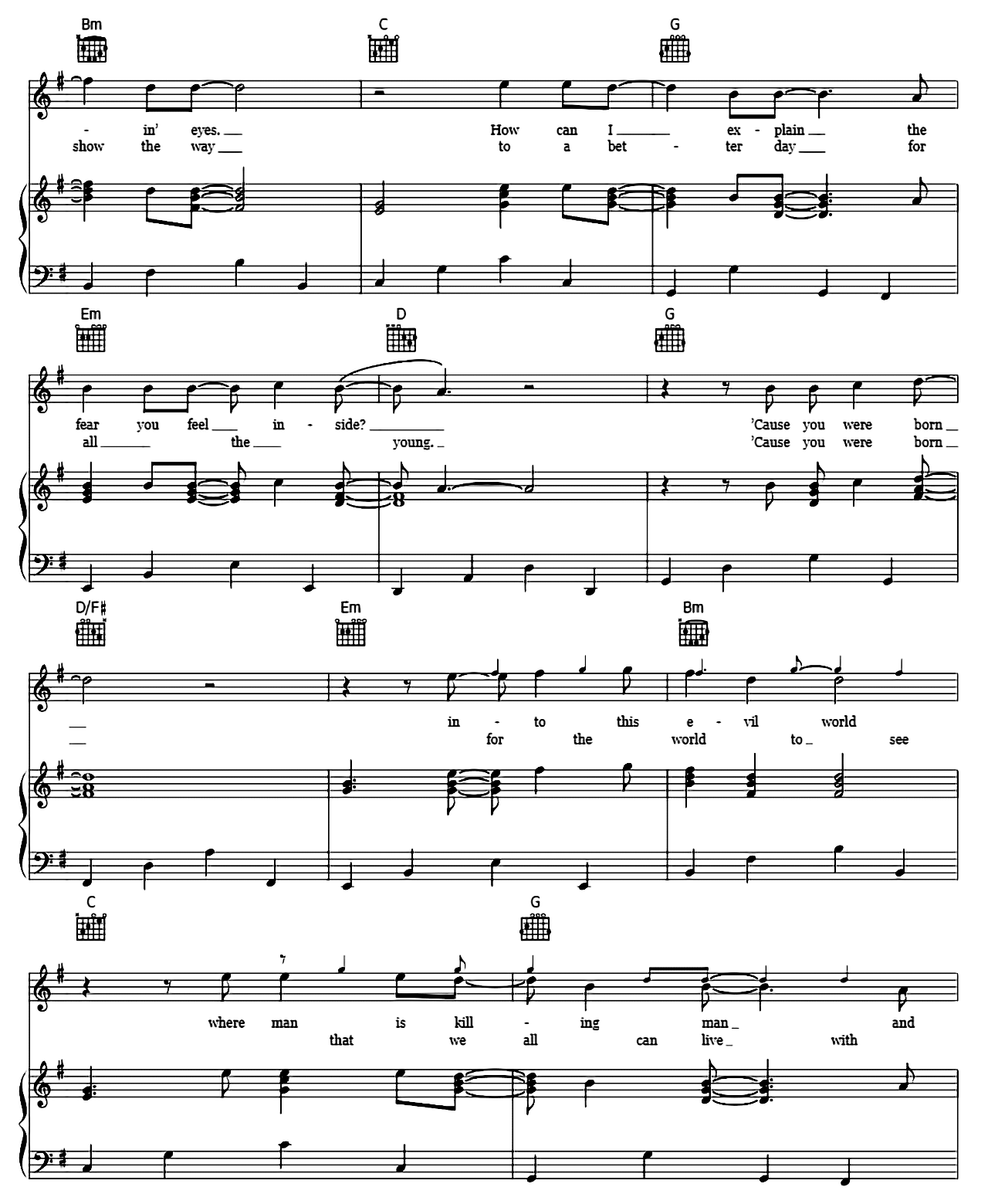 When The Children Cry sheet music 2