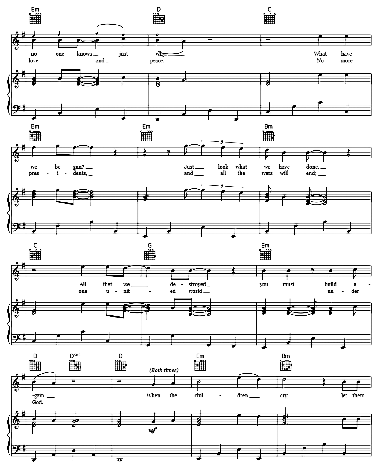 When The Children Cry sheet music 3