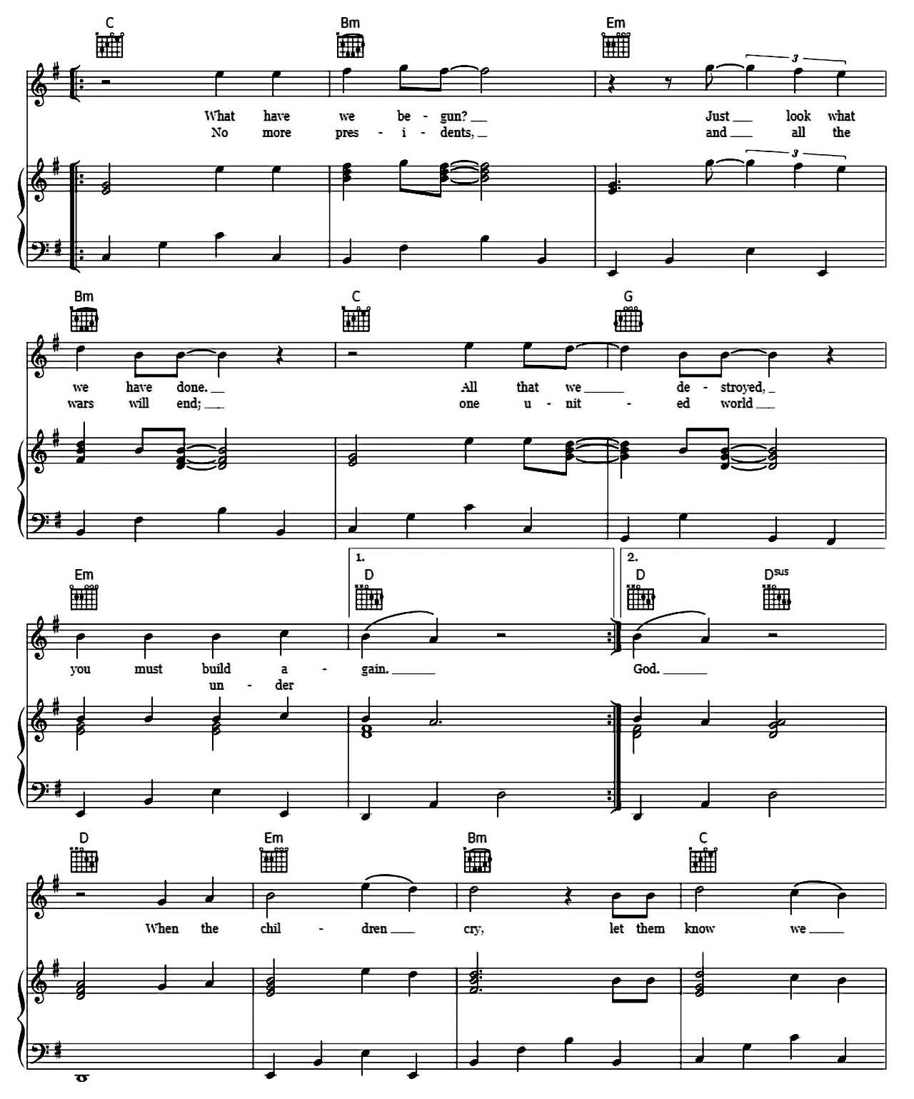 When The Children Cry sheet music 5