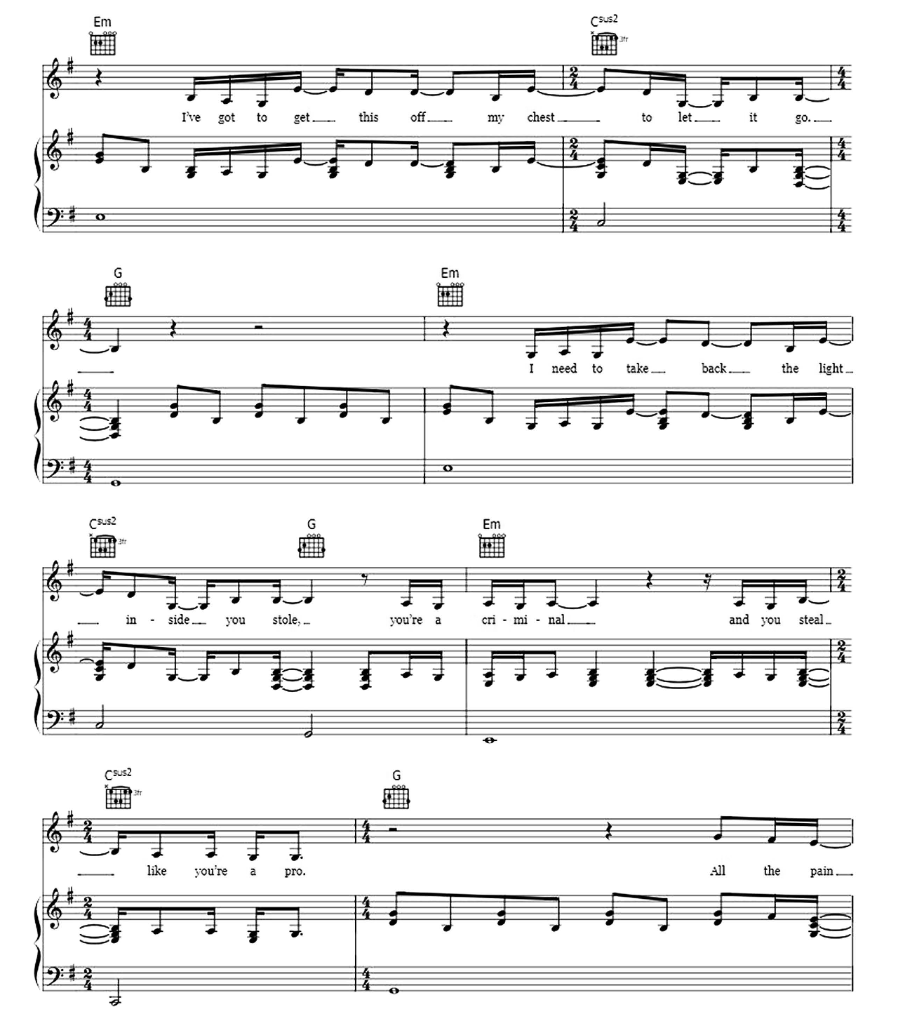 Warrior sheet music 2