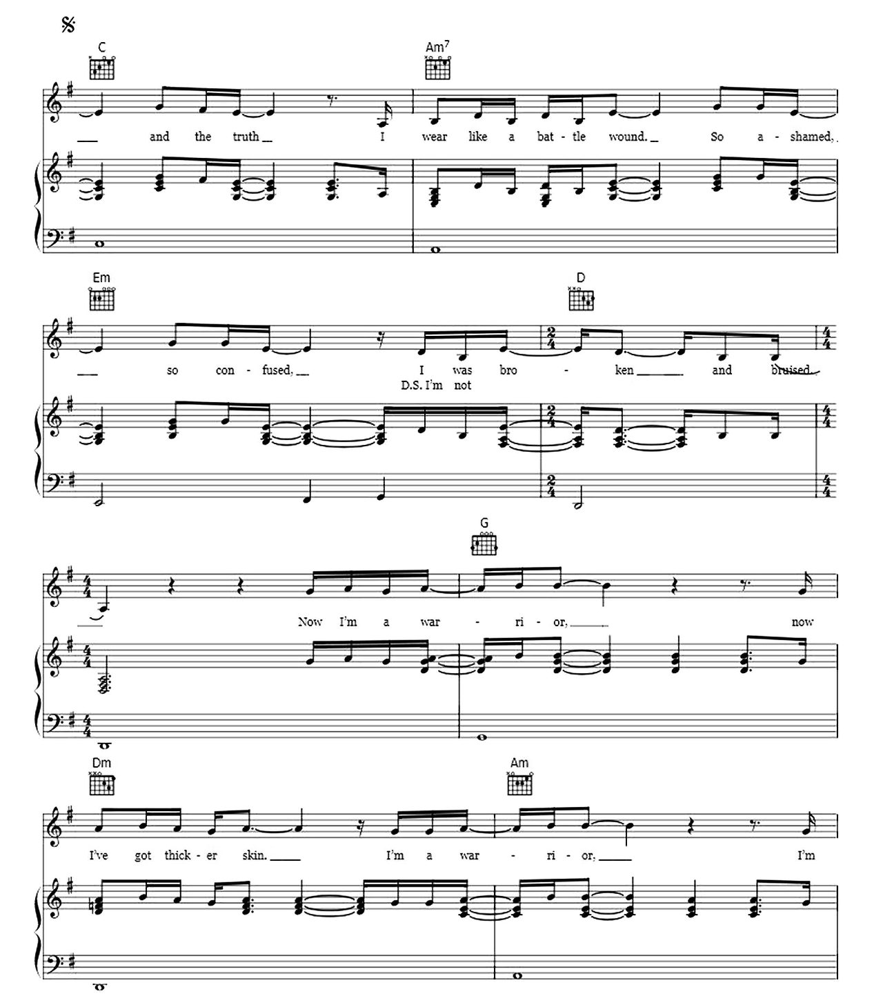 Warrior sheet music 3