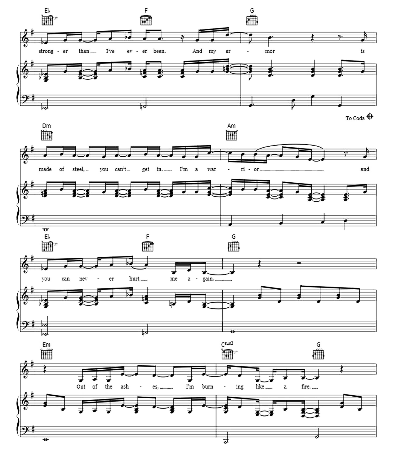 Warrior sheet music 4