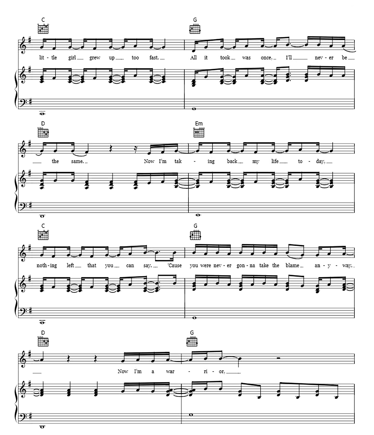 Warrior sheet music 6