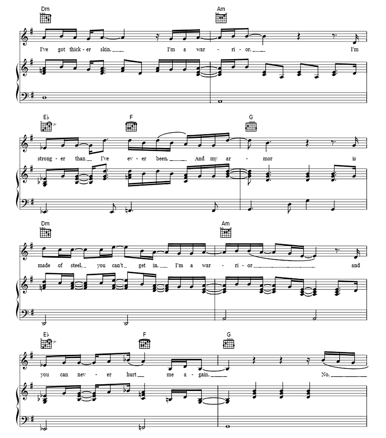 Warrior sheet music 7