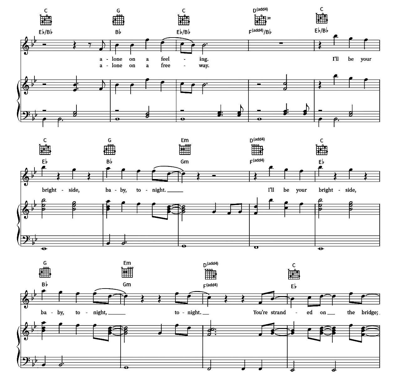 Brightside sheet music 4