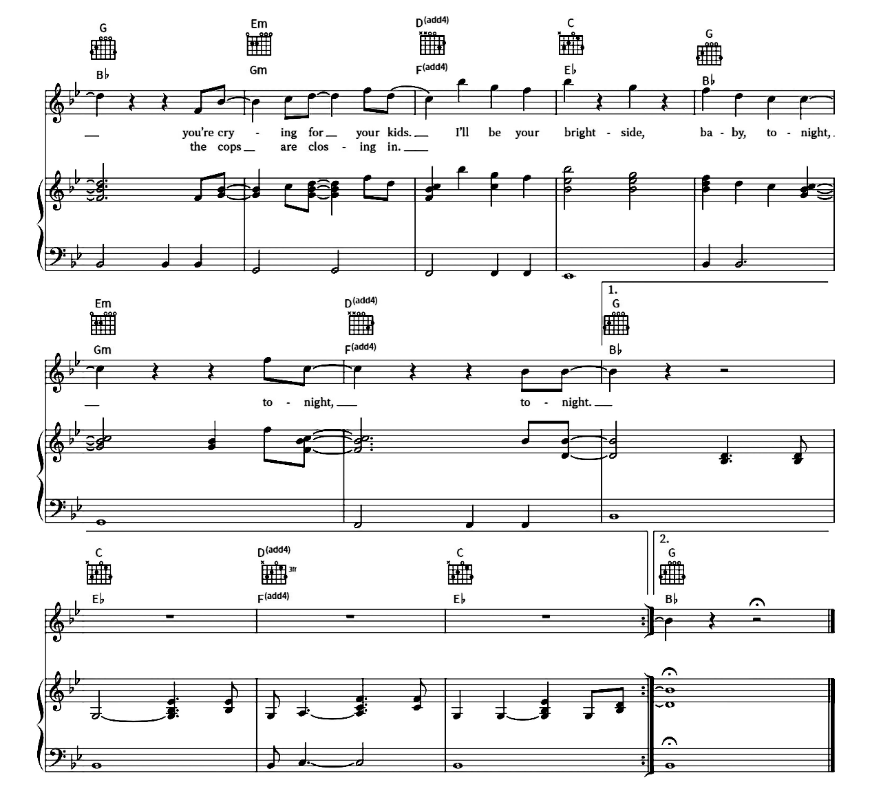 Brightside sheet music 5