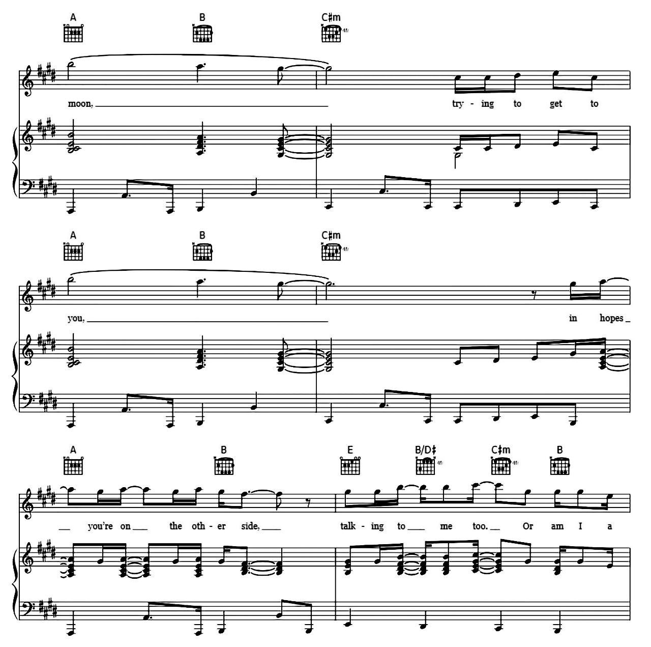 Talking To The Moon sheet music 3