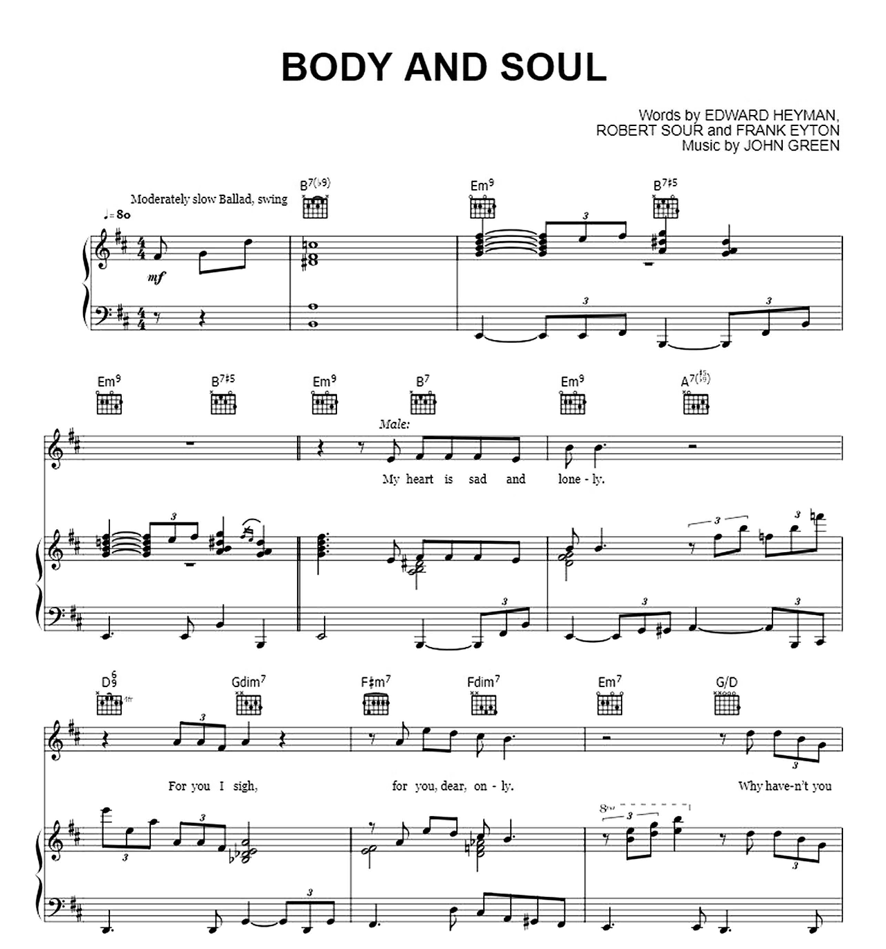 Body And Soul sheet music