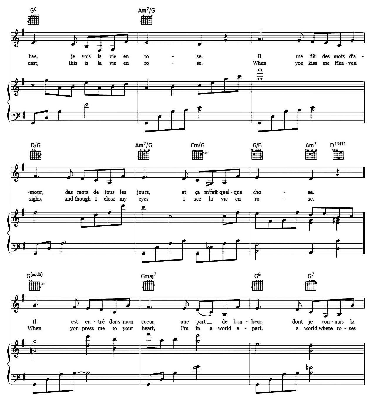 La Vie En Rose sheet music 2