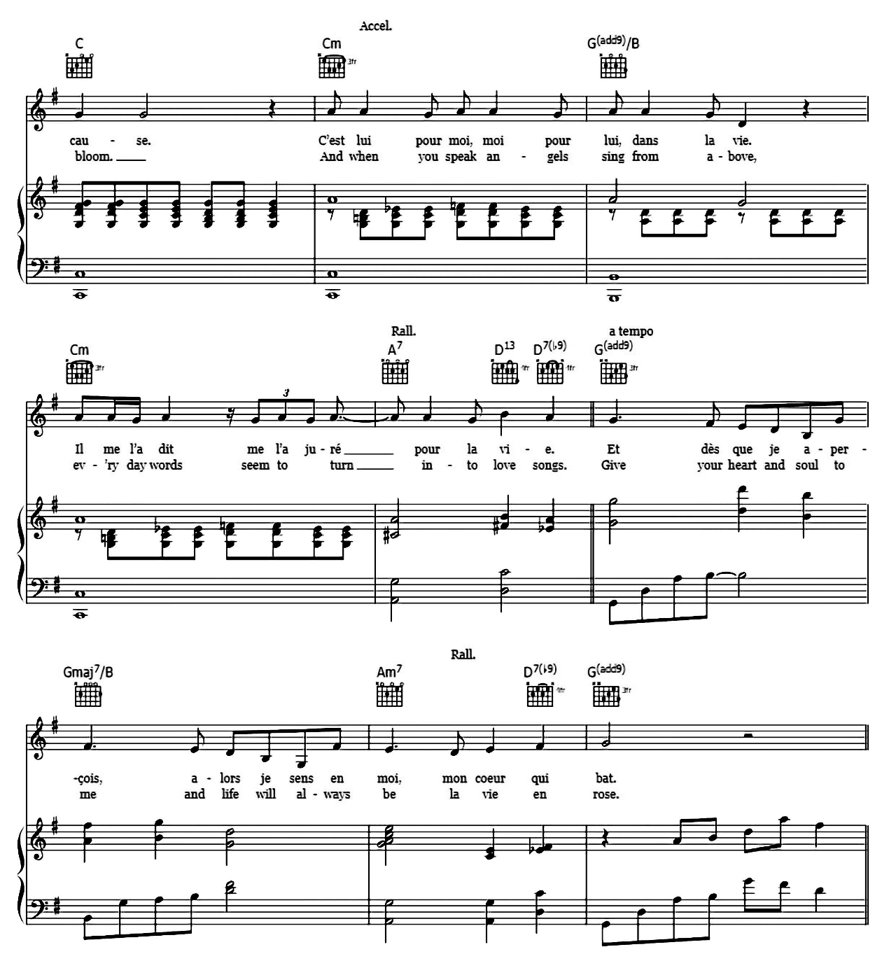 La Vie En Rose sheet music 3