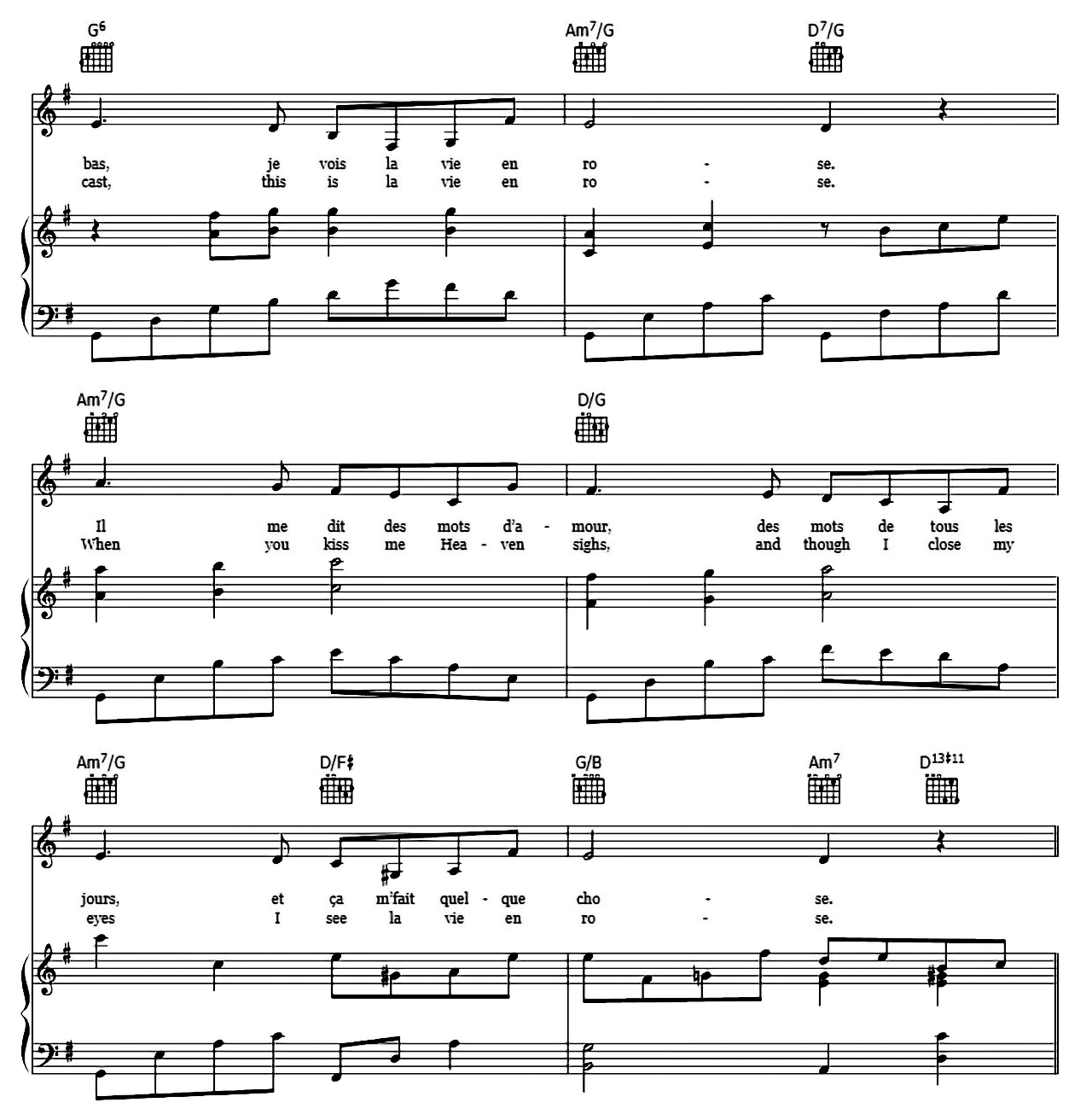 La Vie En Rose sheet music 5