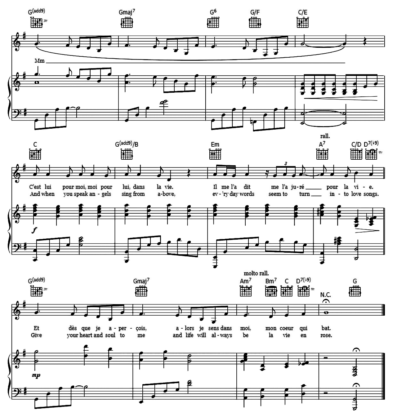 La Vie En Rose sheet music 6