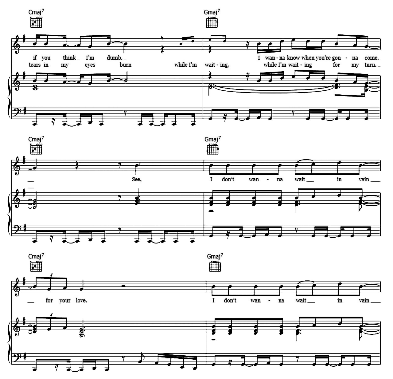 Waiting In Vain sheet music 4