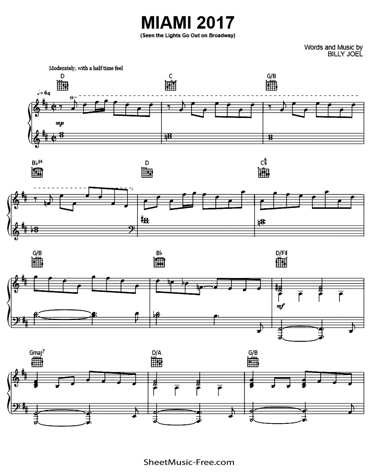 Miami 2017 sheet music