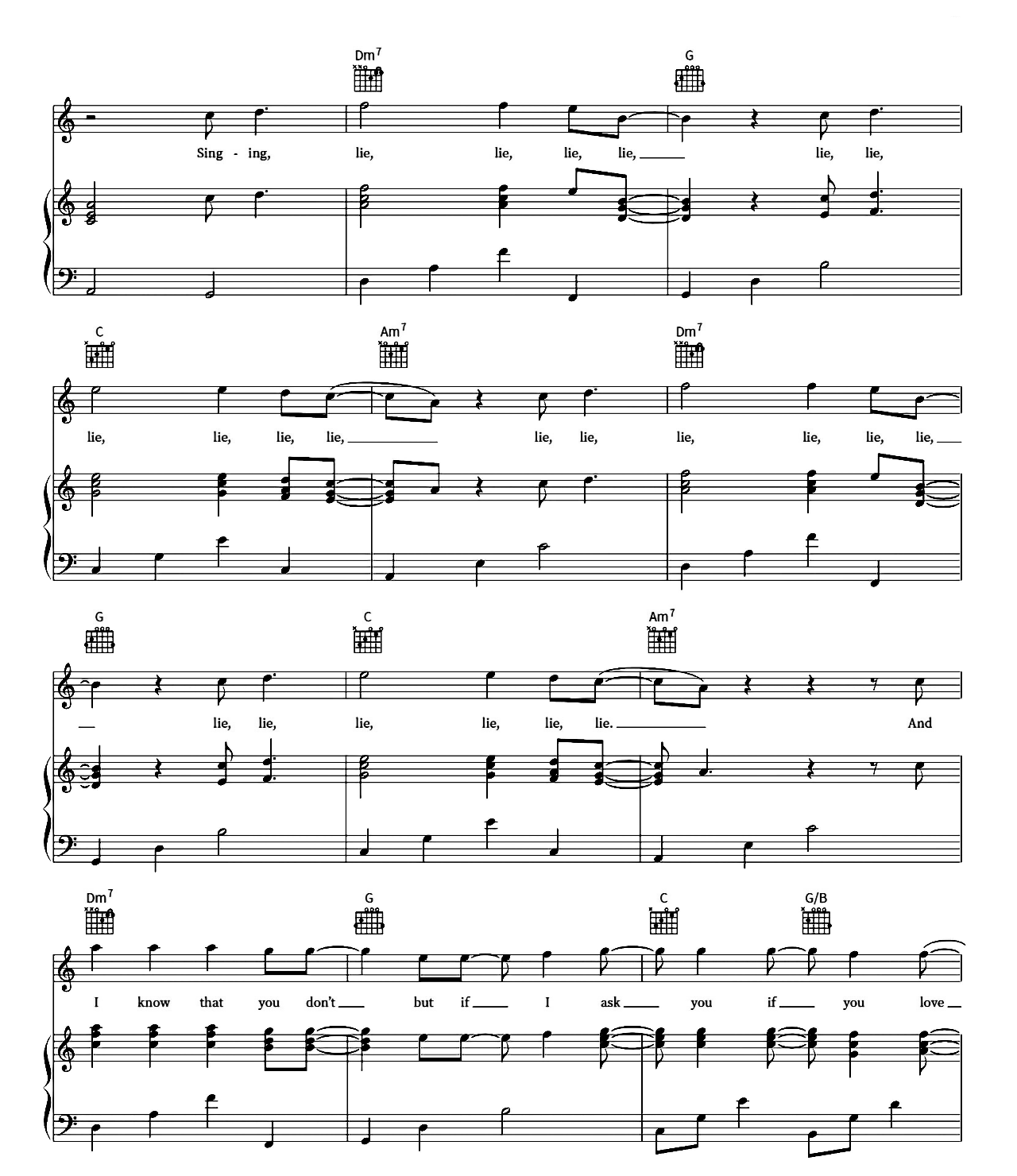 Lie To Me sheet music 5
