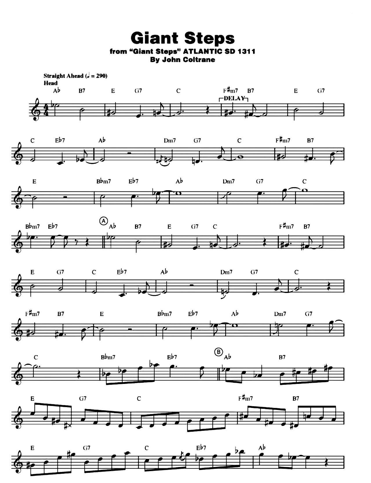 Giant Steps sheet music