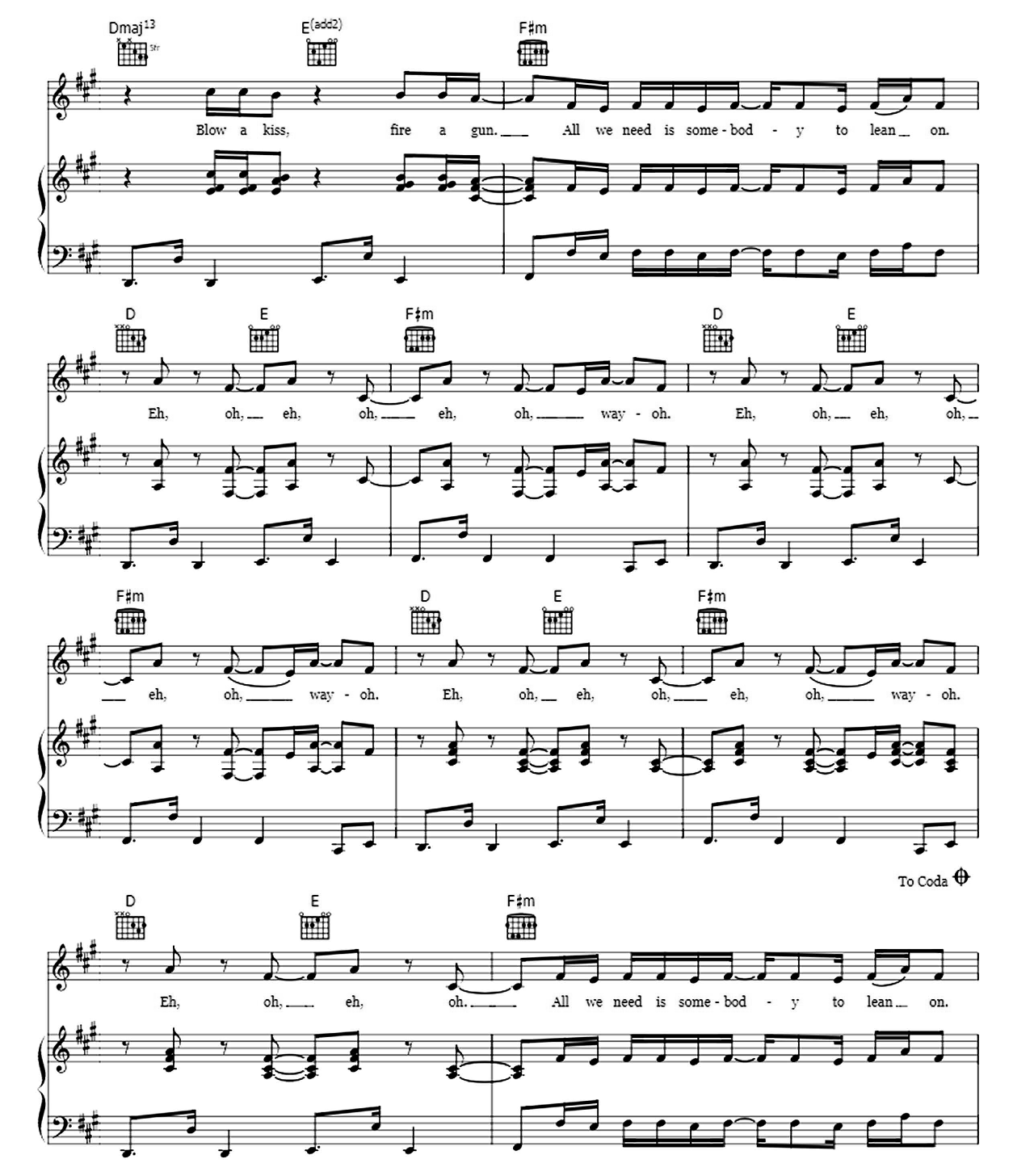 Lean On sheet music 3