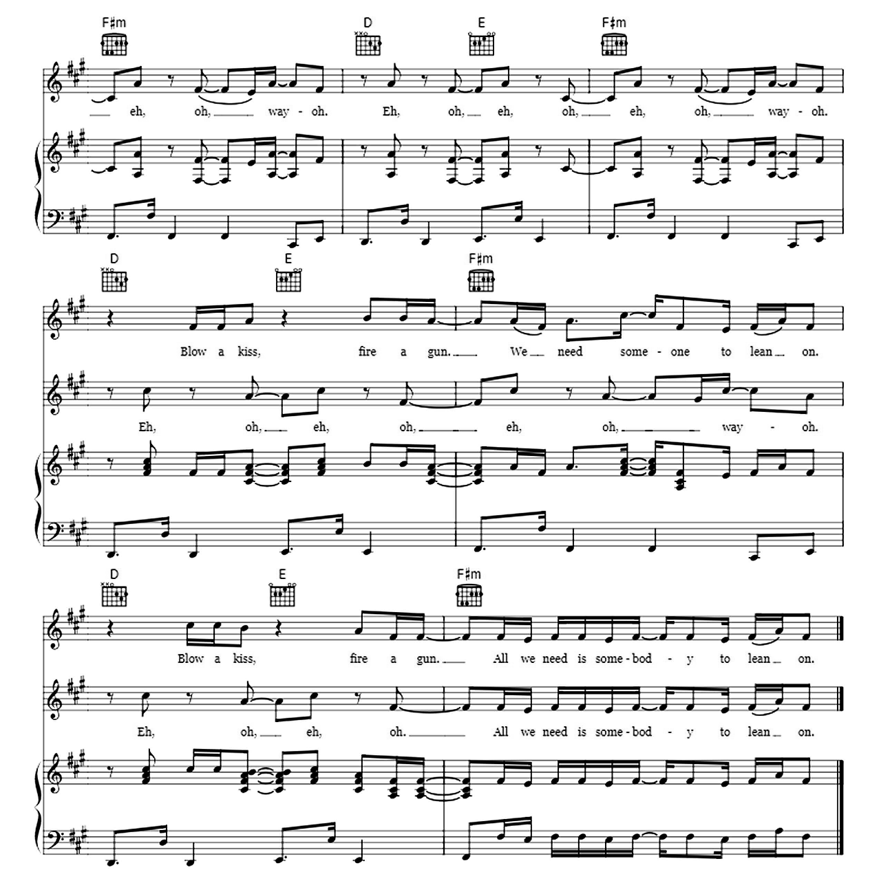 Lean On sheet music 6