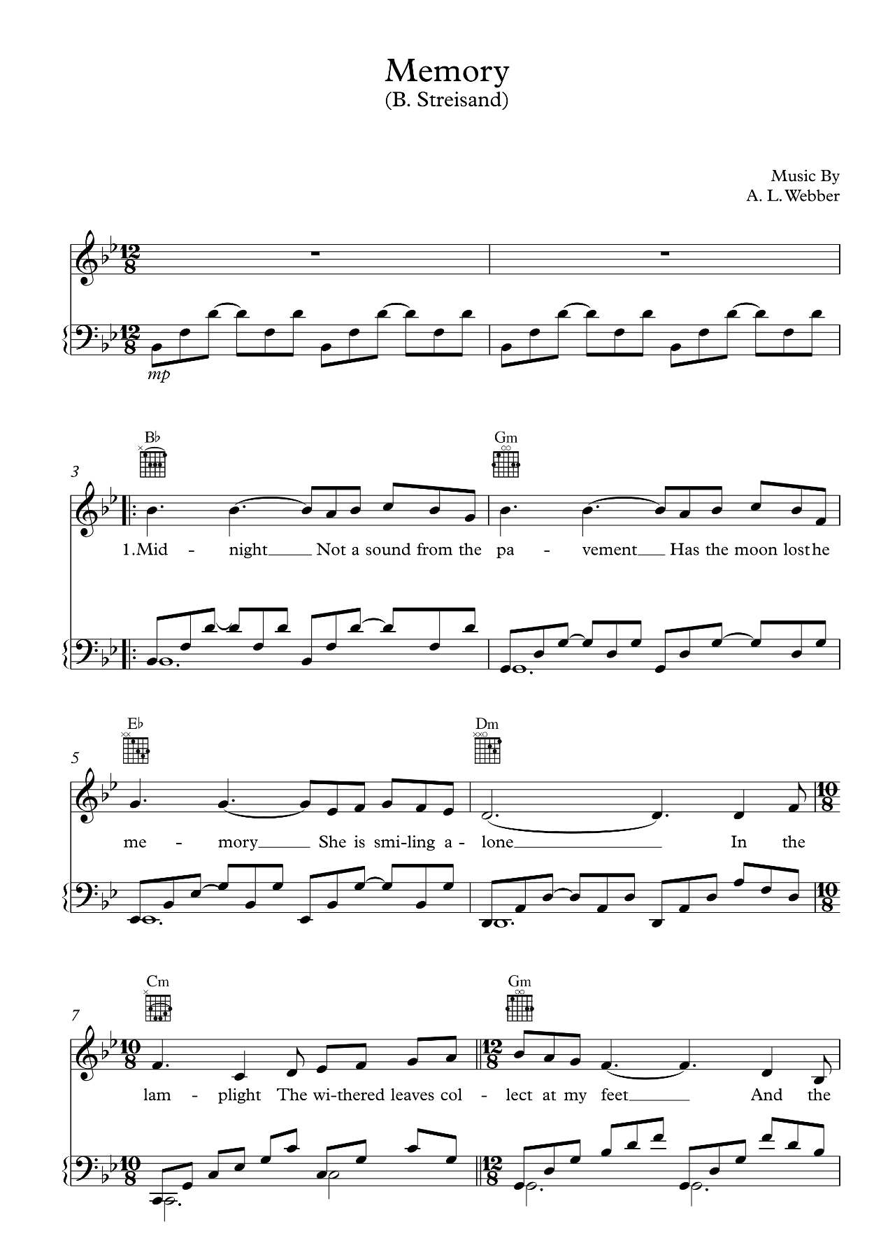 Memory sheet music