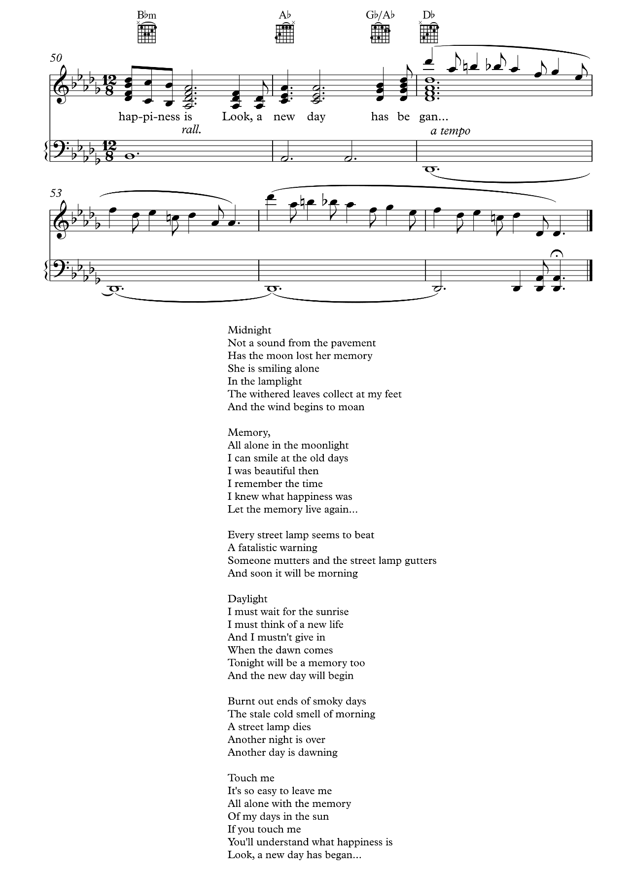 Memory sheet music 5