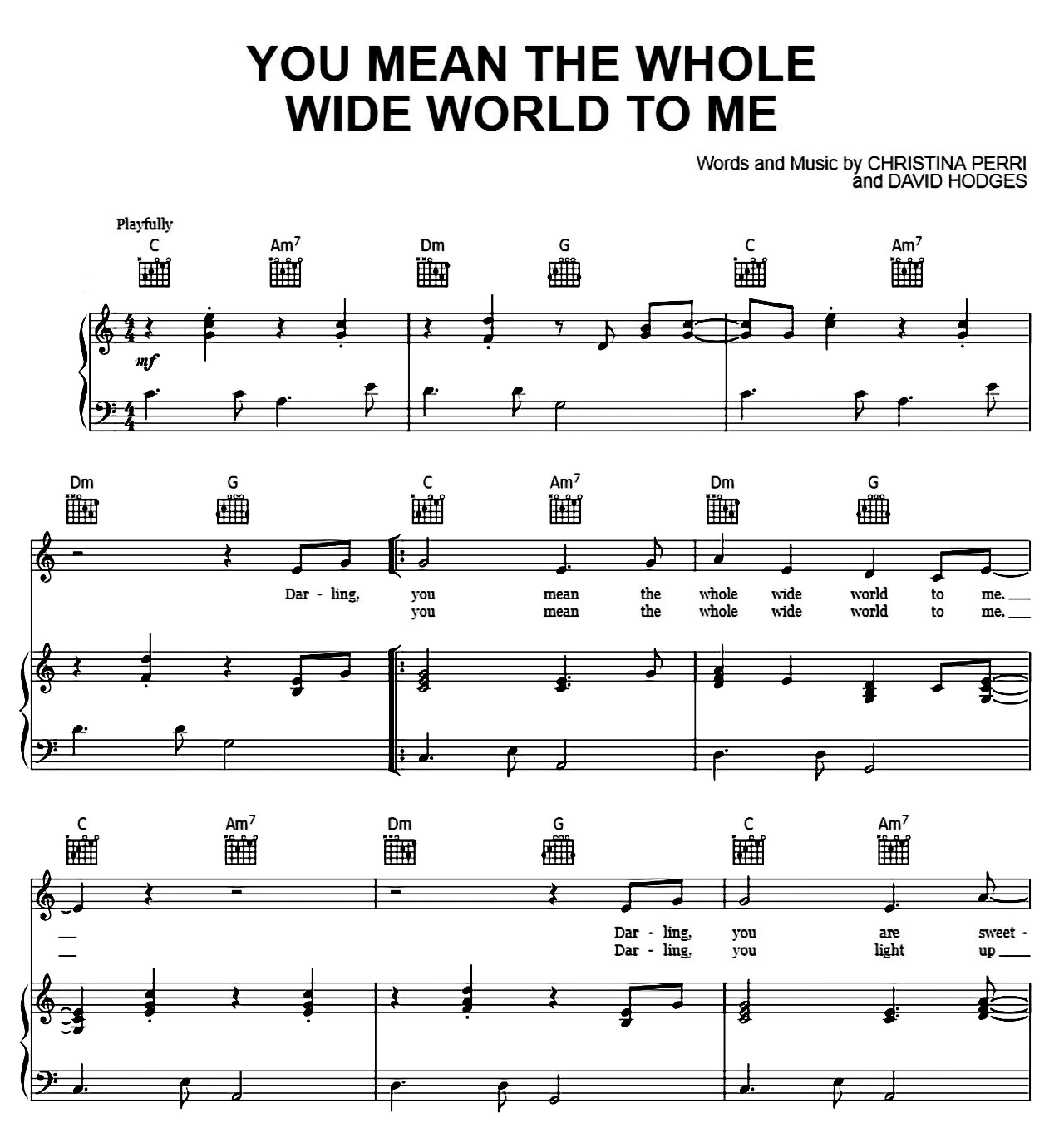 You Mean The Whole Wide World To Me sheet music