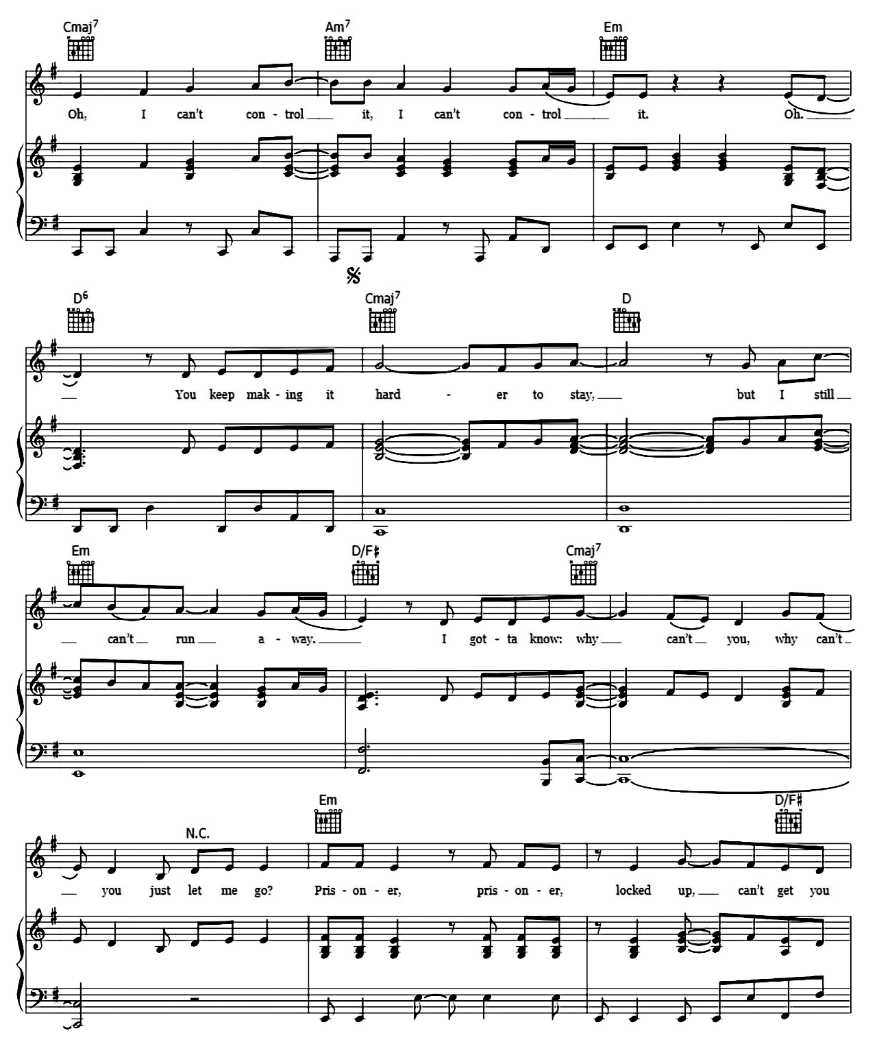 Prisoner sheet music 3