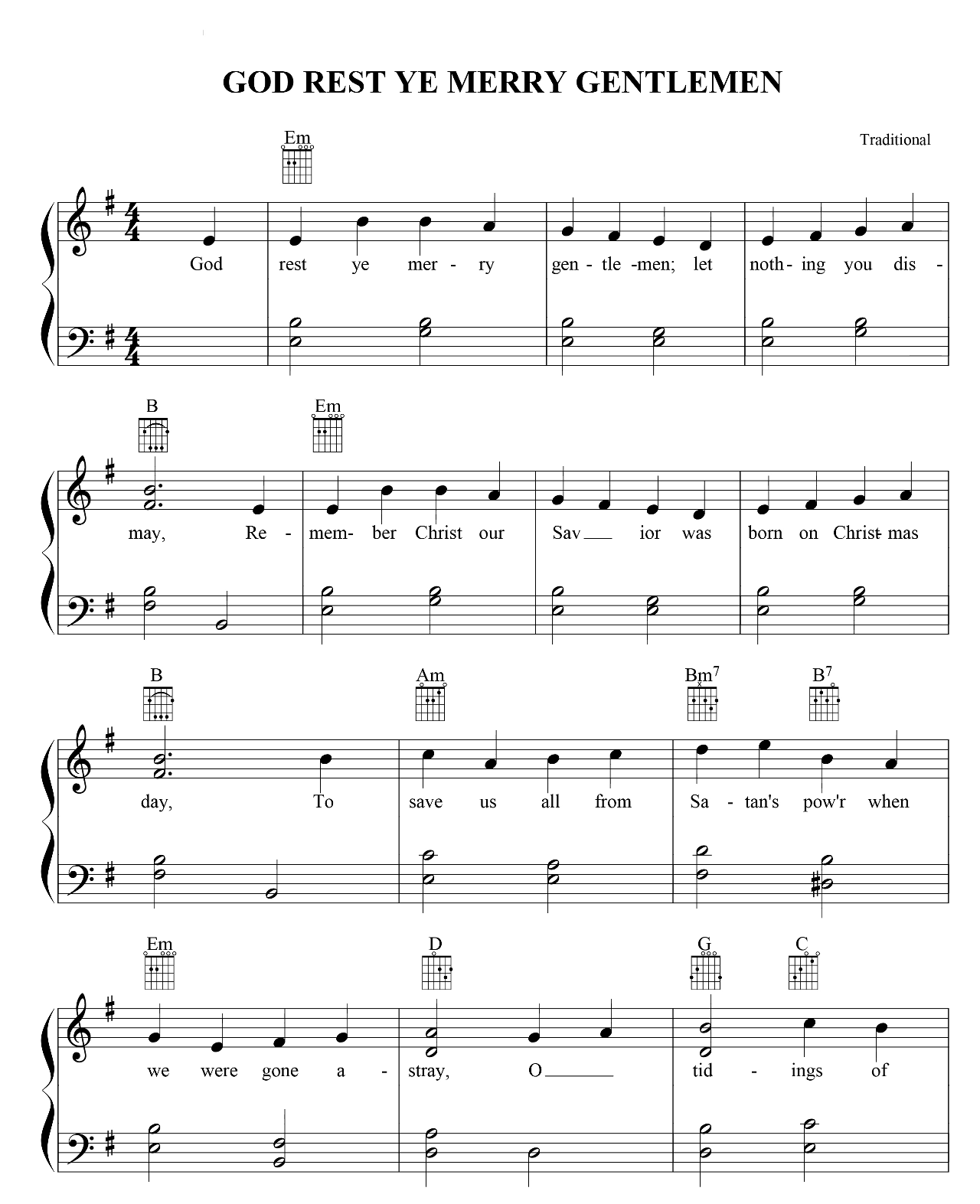 God Rest Ye Merry Gentlemen sheet music