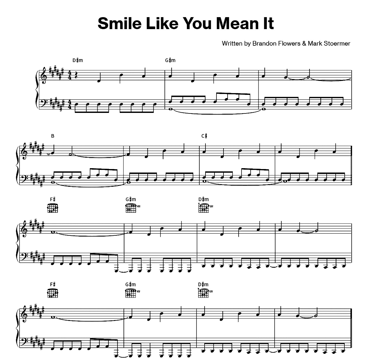 Smile Like You Mean It sheet music