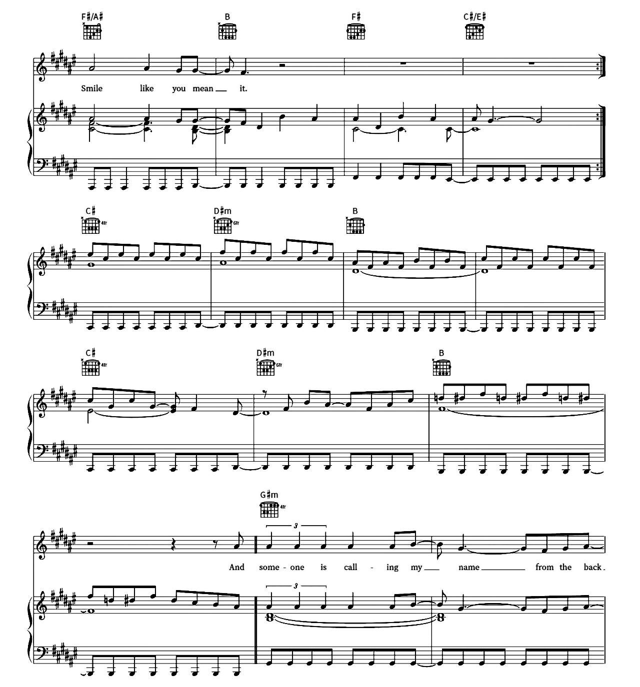 Smile Like You Mean It sheet music 4