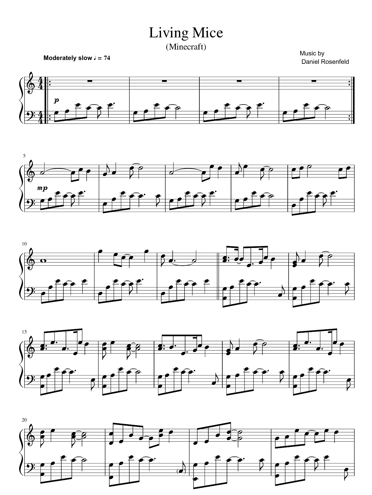 Living Mice sheet music