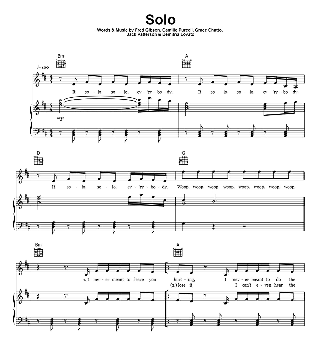 Solo sheet music