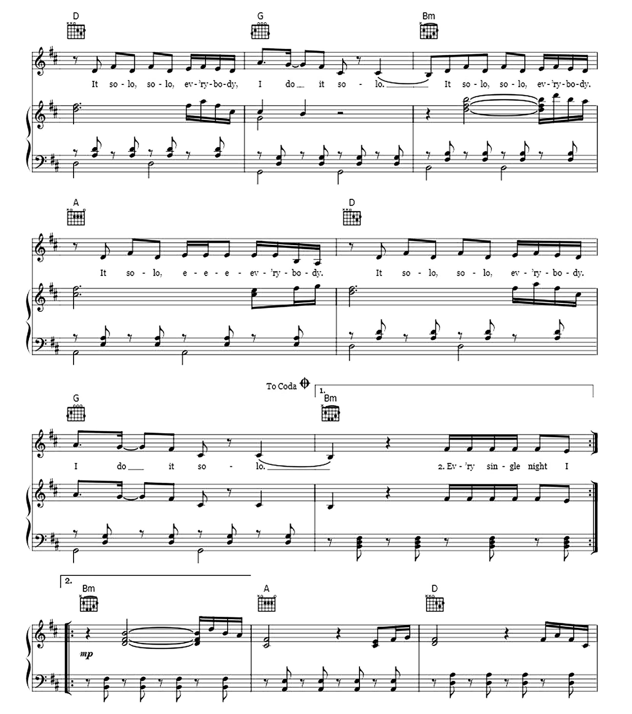 Solo sheet music 5