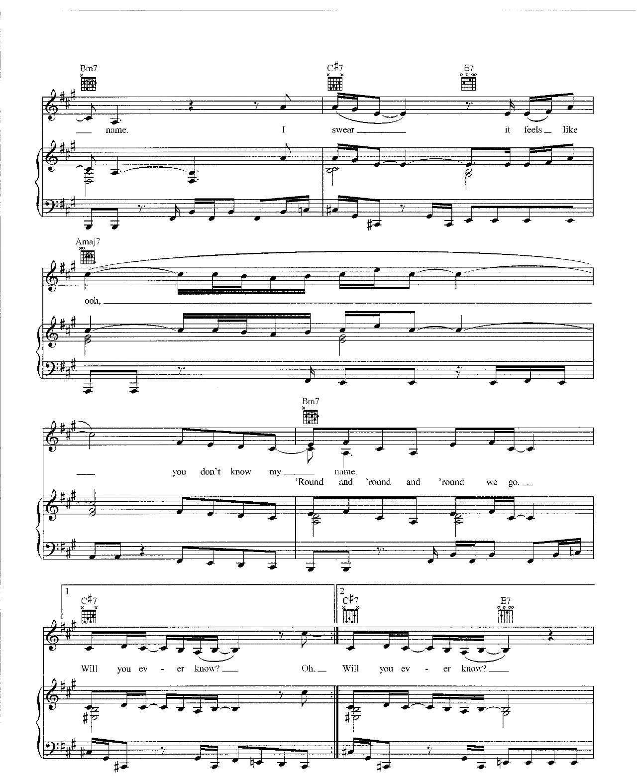 You Dont Know My Name sheet music 3