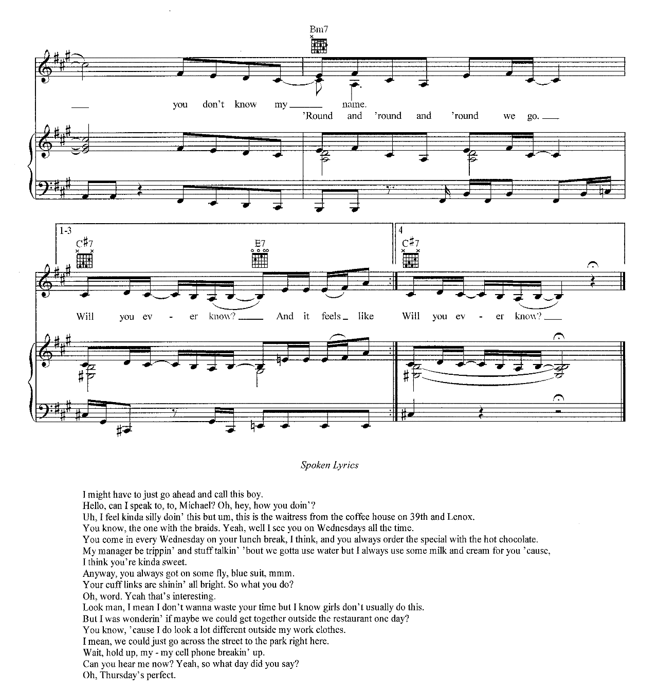 You Dont Know My Name sheet music 9