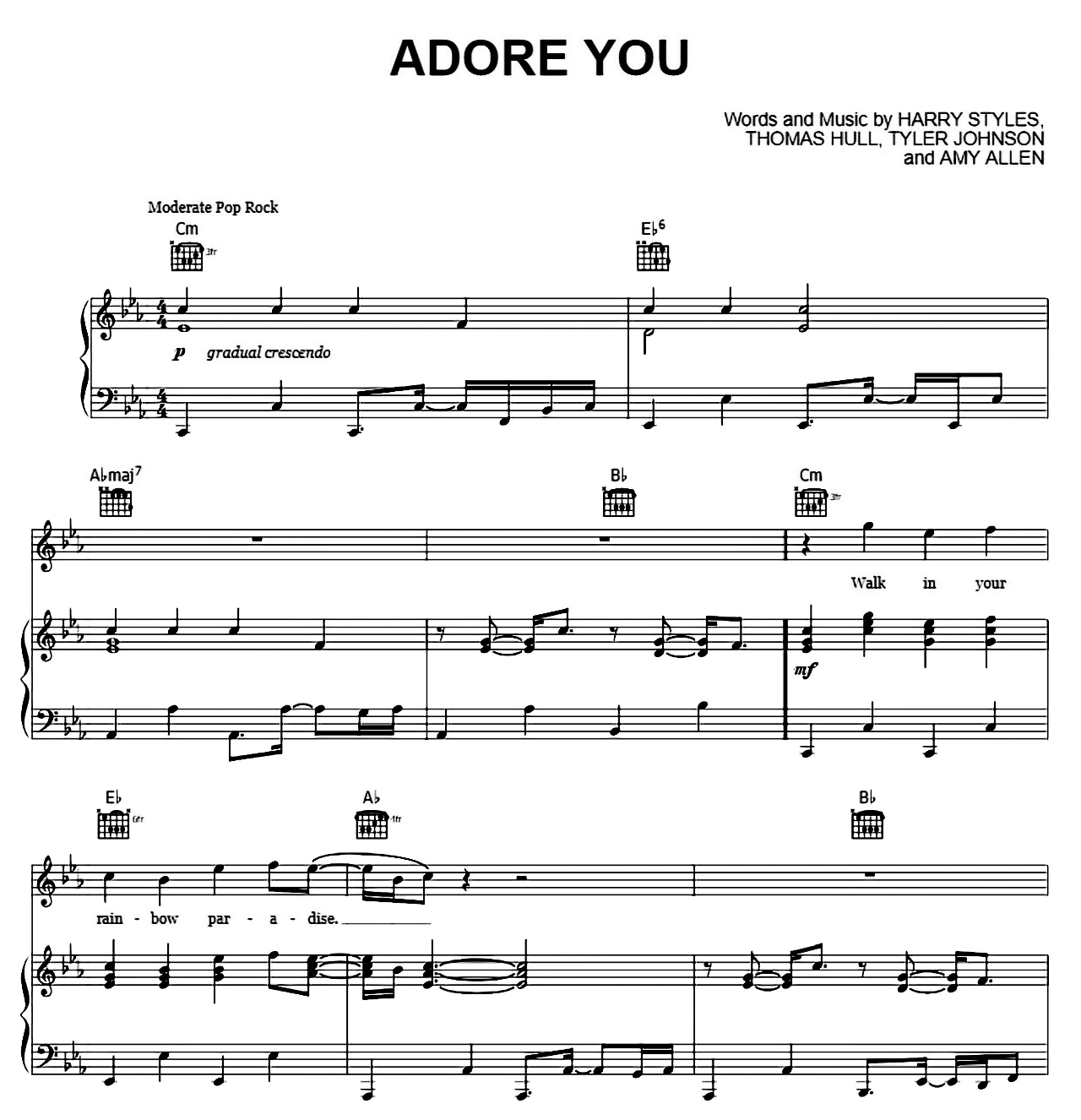 Adore You sheet music