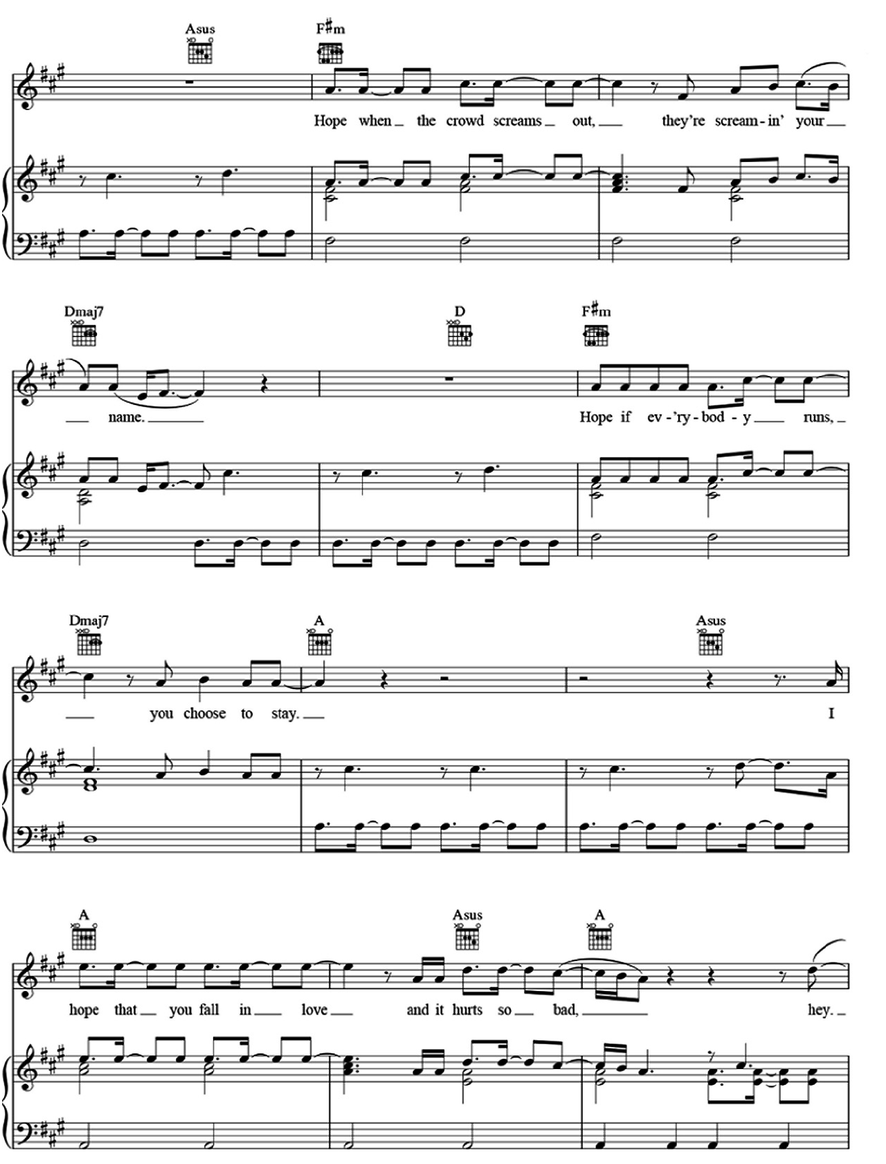 I Lived sheet music 2