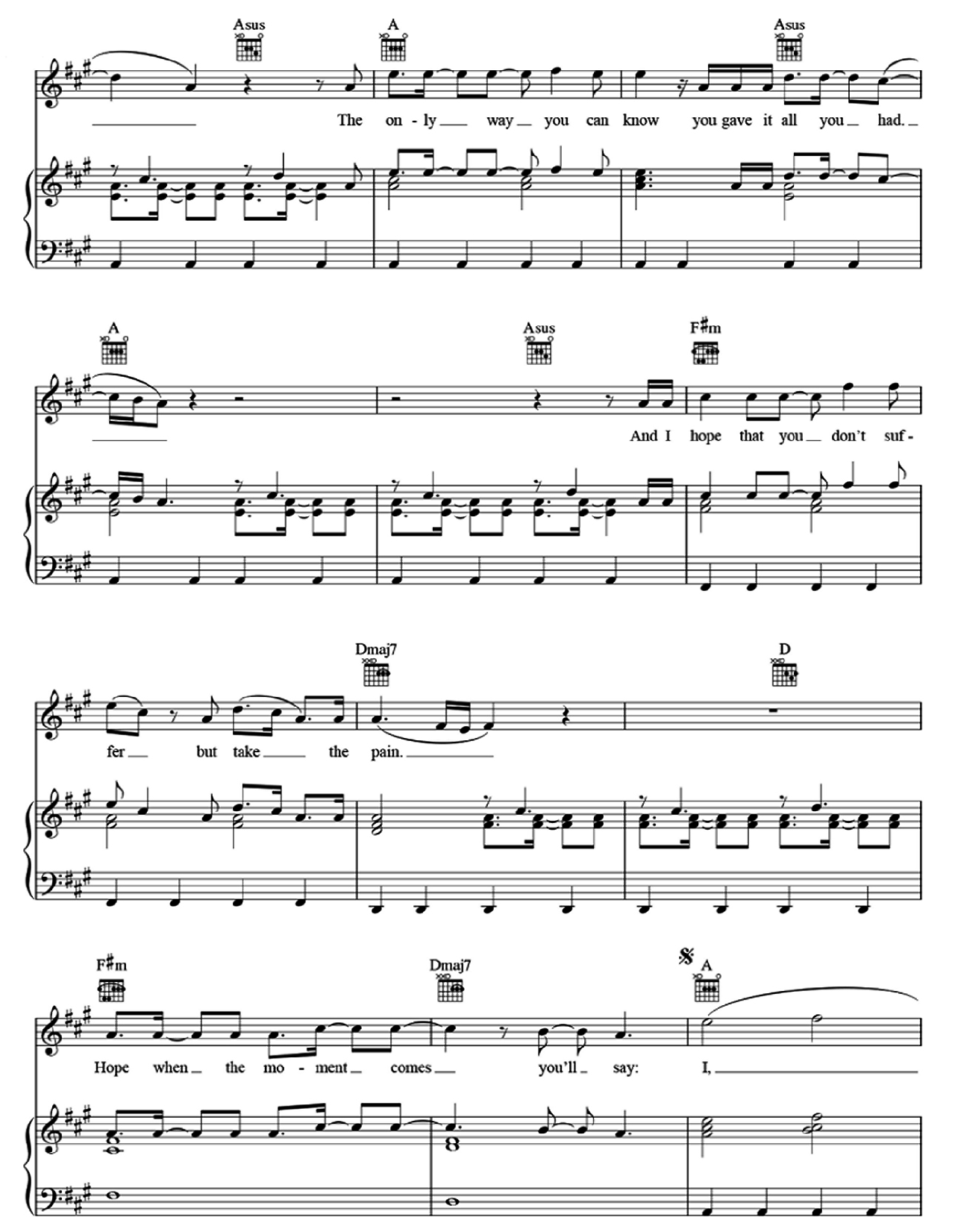 I Lived sheet music 3