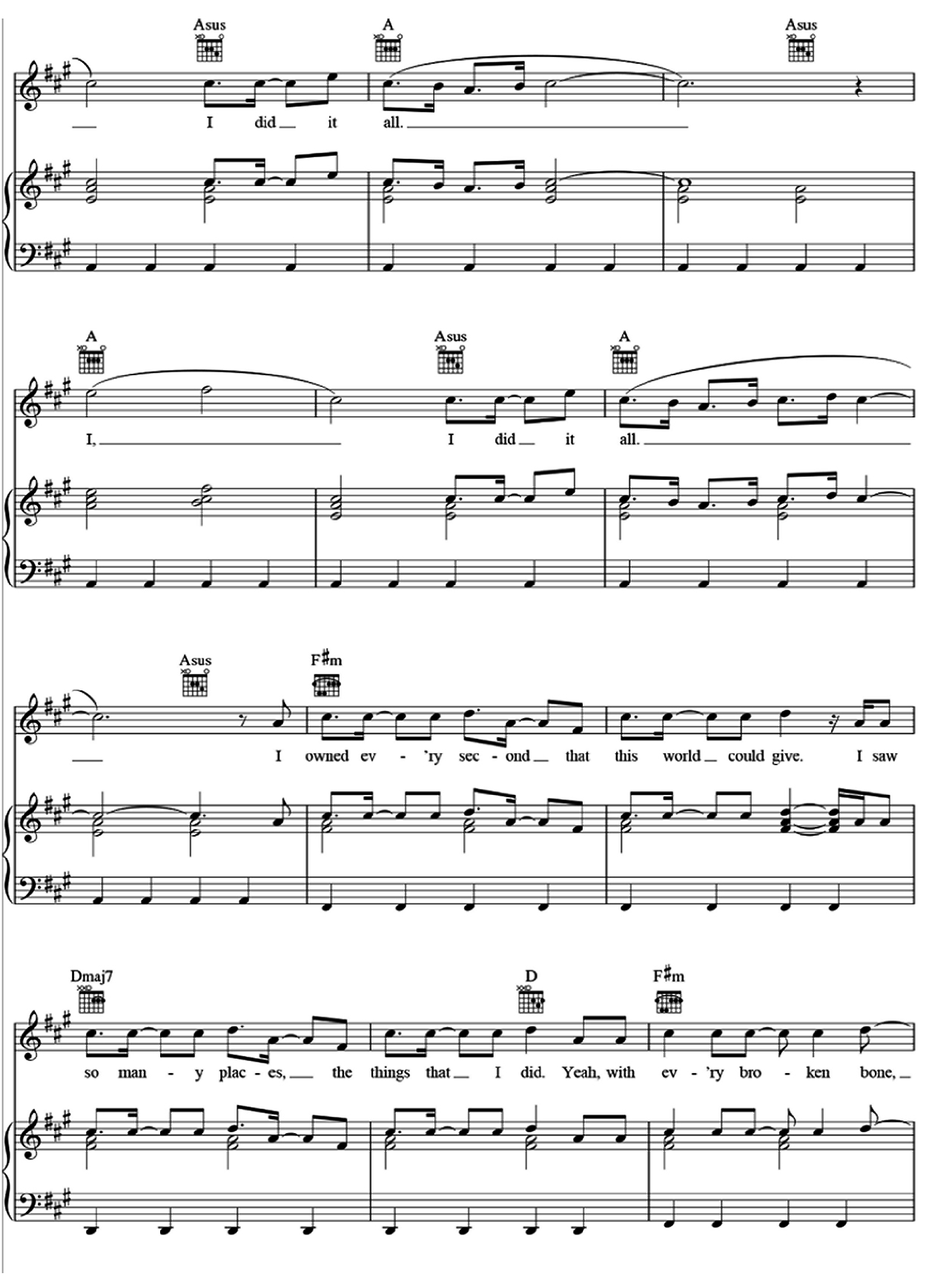 I Lived sheet music 4