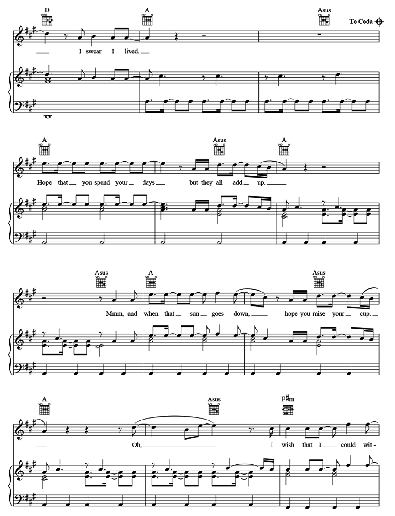 I Lived sheet music 5