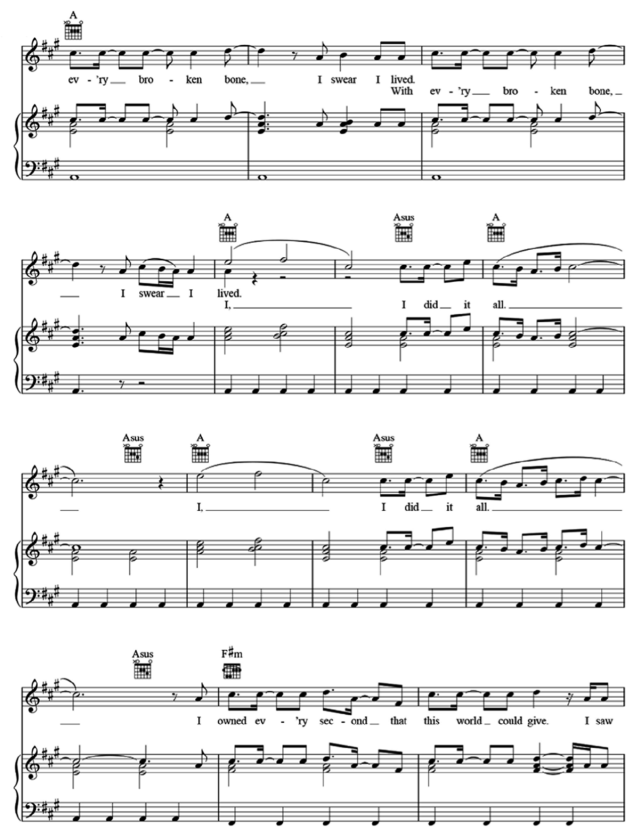 I Lived sheet music 7